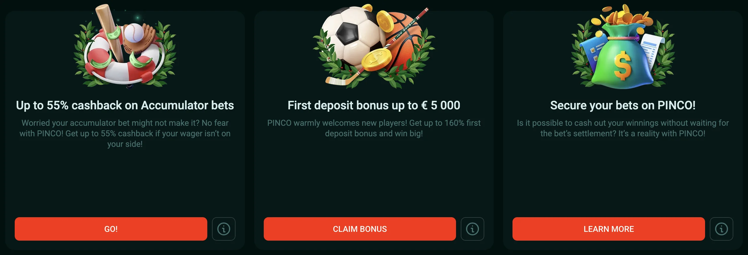 pinco casino betting bonus